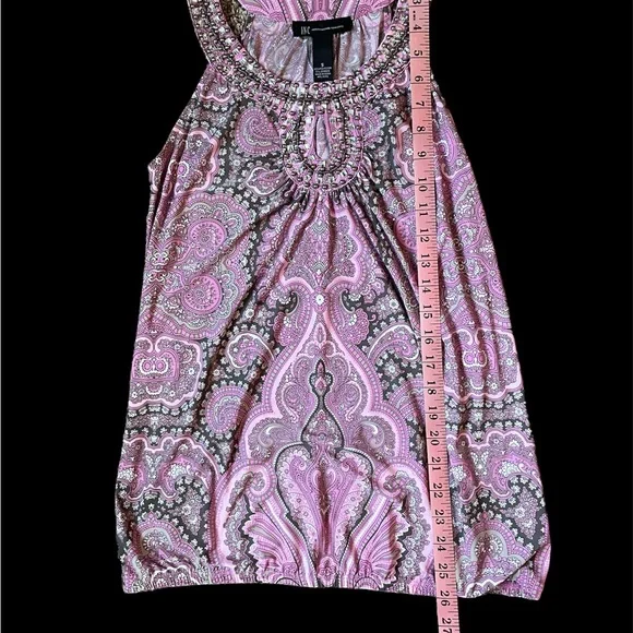 INC Embellished Paisley Halter Neck Top S - Picture 5 of 7